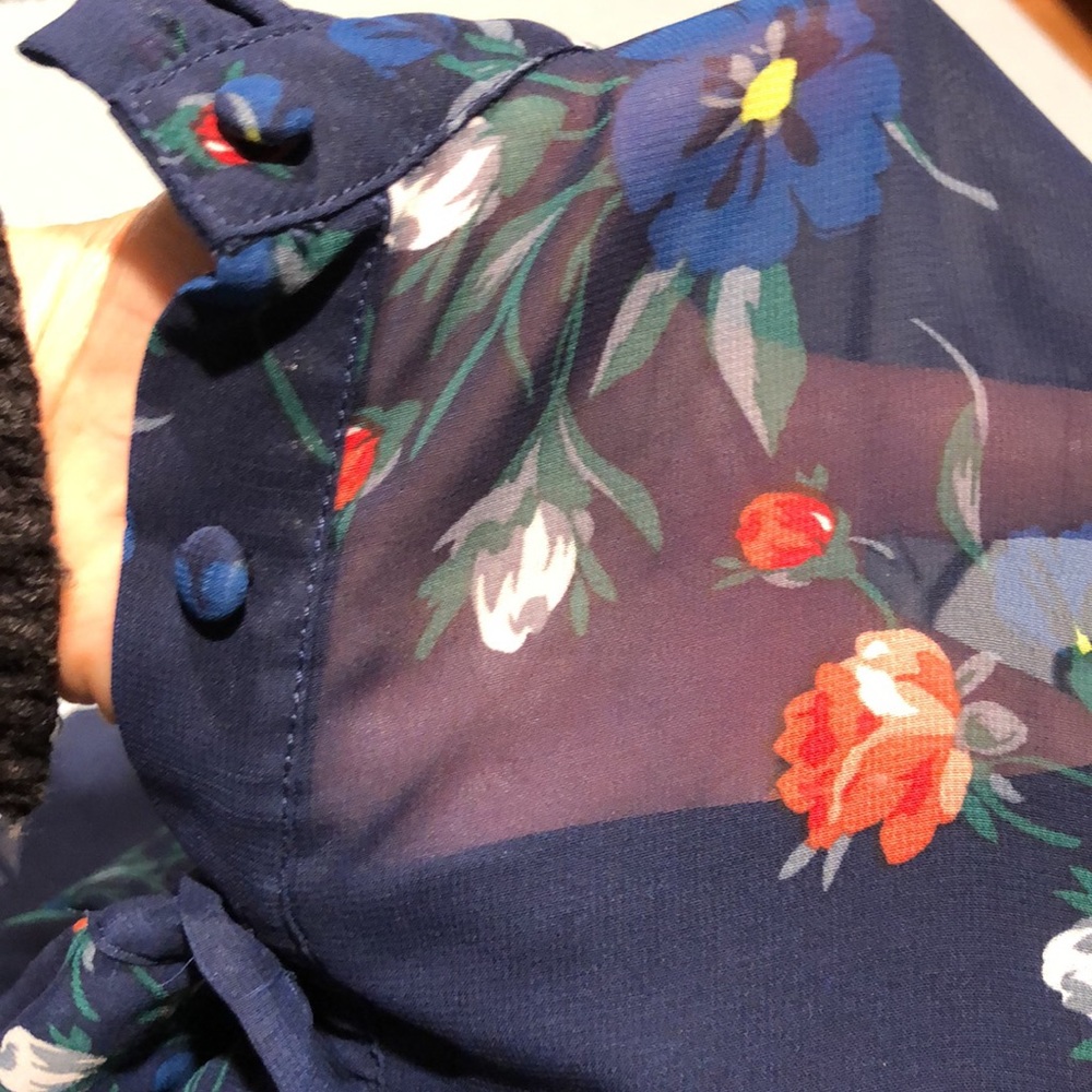 Lulus Floral Dark Navy Blue Midi Dress - Picture 12 of 14